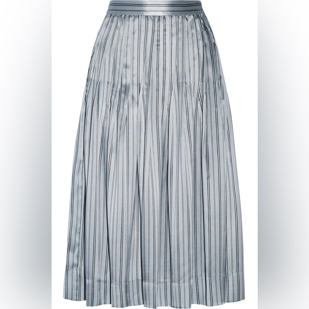 Jill Stuart Striped Silk Pleated Chloe Skirt - Picture 3 of 8